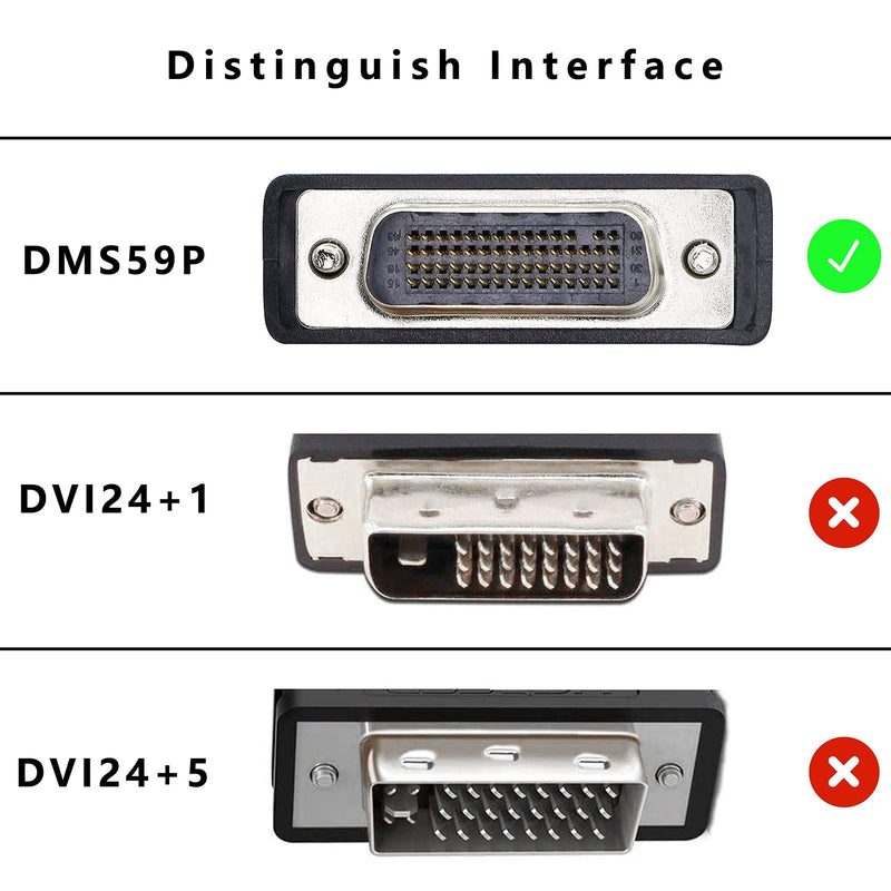  [AUSTRALIA] - XMSJSIY DMS-59 Pin to Dual VGA Adapter Y Splitter,DMS 59Pin Male to 2 VGA Female Dual Monitors Extension Cable Adapter Video Card for Monitor TV Projector Computer