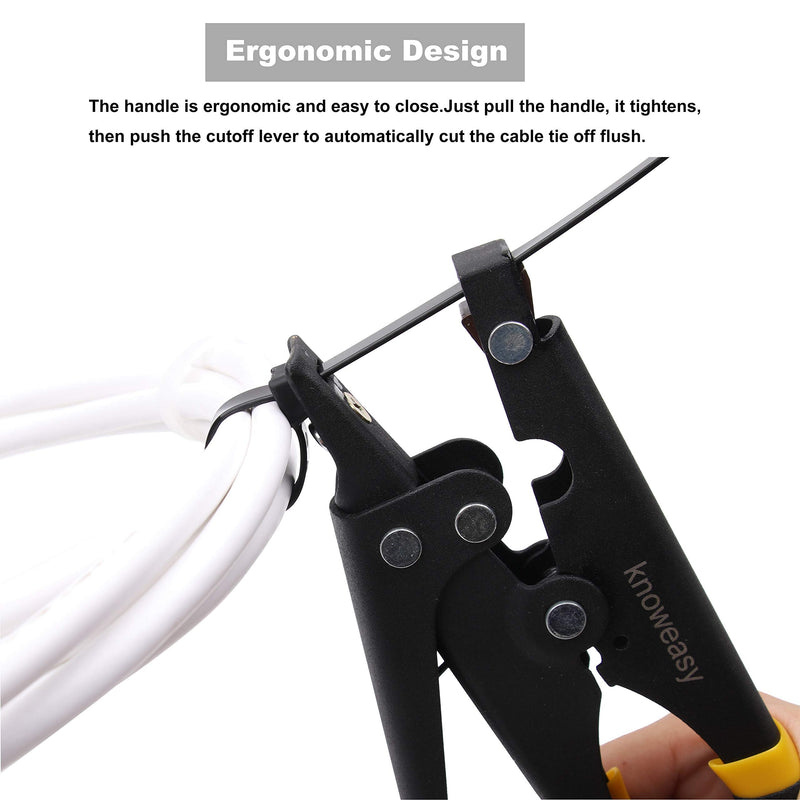  [AUSTRALIA] - Cable Tie Tool,Knoweasy Cable Tie Gun and Tensioning and Cutting Tool for Plastic Nylon Cable Tie or Fasteners Black