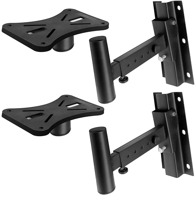  [AUSTRALIA] - Pyle 90°-30° Angle, Tilt, Rotation Adjustment & Solid-Steel Pin Serves as Safety-Stop Mount Speaker Bracket Stands-Dual & Amazon Basics XLR Male to Female Microphone Cable - 25 Feet, Black