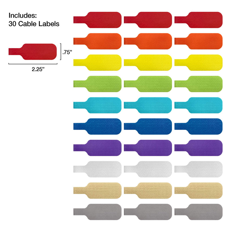 Cable Labels by Wrap-It Storage, Medium, Multi-Color (30-Pack) Write On Cord Labels, Wire Labels, Cable Tags and Wire Tags for Cable Management and Organizer for Electronics, Computers and More Assorted Colors - LeoForward Australia