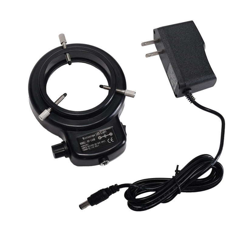  [AUSTRALIA] - Black 144 LED Bulb Microscope Ring Light Illuminator Adjustable Bright Lamp + Adapter