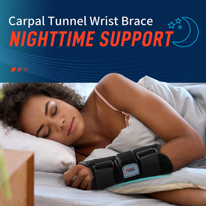  [AUSTRALIA] - Wrist Brace for Carpal Tunnel, Adjustable Wrist Support Brace with Splints Left Hand, Small / Medium, Arm Compression Hand Support for Injuries, Wrist Pain, Sprain, Sport Left-1 Small/Medium (Pack of 1)
