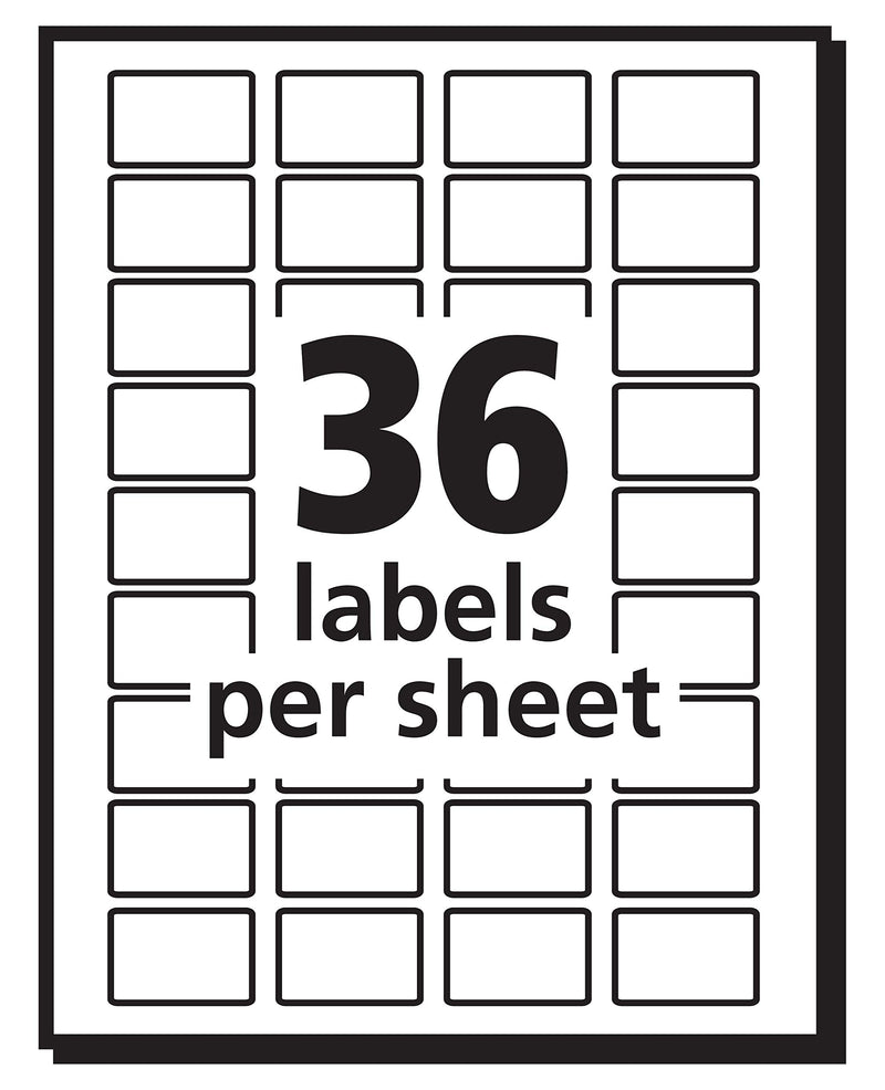 Avery Removable Print or Write Labels, White, 0.5 x 0.75 Inches, Pack of 1008 (5418) - LeoForward Australia