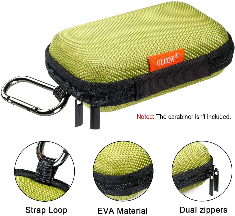 GLCON Rectangle Shaped Portable Protection Hard EVA Case,Mesh Inner Pocket,Zipper Enclosure Durable Exterior,Lightweight Universal Carrying Bag Wired/Bluetooth Headset Charger Change Purse (Green) Green - LeoForward Australia