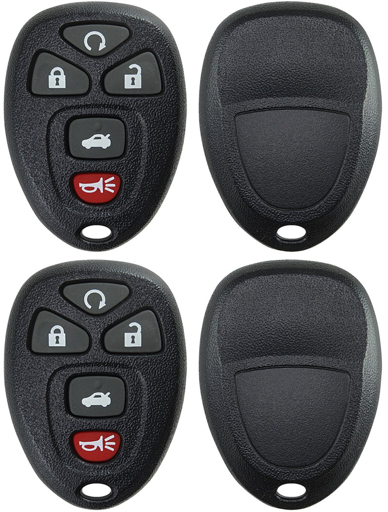  [AUSTRALIA] - KeylessOption Keyless Entry Remote Key Fob Shell Case Button Pad Cover for Chevy Impala Monte Carlo Buick Lucerne Cadillac DTS OUC60270, OUC60221 (Pack of 2) black
