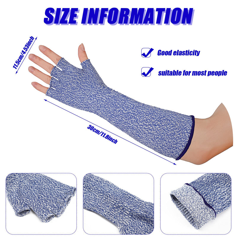  [AUSTRALIA] - 3 Pairs Forearm Protective Sleeves with Fingers Cut Resistant Sleeve Arm Level 5 Protection thin skin Arm Protectors Black, Gray, Blue