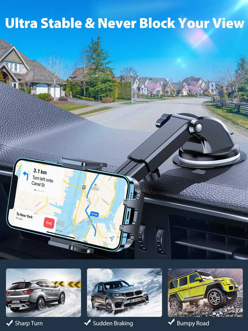  [AUSTRALIA] - VICSEED [No Shake & Fall] Phone Mount for Car [Most Durable] 3 in 1 Car Phone Holder Mount Dashboard Windshield Vent Cell Phone Holder Car for iPhone 14 13 12 Android All Phone