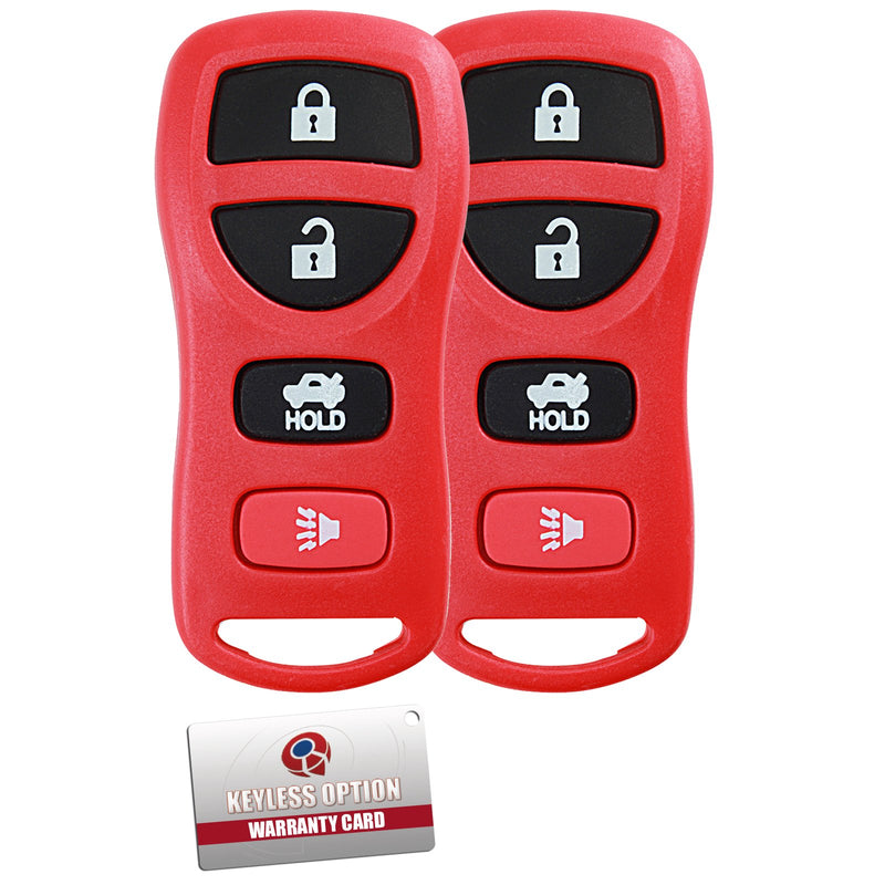  [AUSTRALIA] - KeylessOption Keyless Entry Remote Control Car Key Fob Replacement for KBRASTU15-Red (Pack of 2) Red