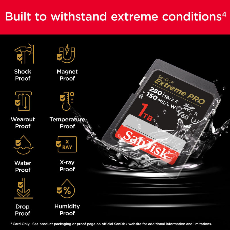  [AUSTRALIA] - SanDisk 64GB Extreme PRO SDXC UHS-II Memory Card - C10, U3, V60, 6K, 4K UHD, SD Card - SDSDXEP-064G-GN4IN Memory Card Only