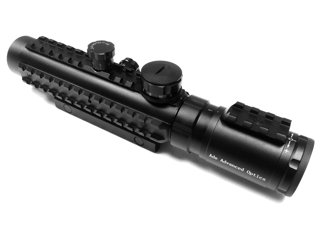  [AUSTRALIA] - Ade Advanced Optics BE1-3X30IR Premium Illuminated Red Cross Electro Sight Riflescope, 1-3x 30mm