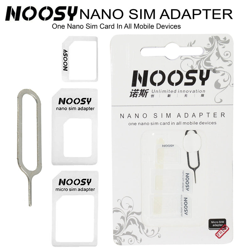  [AUSTRALIA] - (10 Pack) New Nano Sim Adapter and Micro Sim Adapter and Nano to Micro Adapter with Sim Eject Pin Needle - Black (10 Pack) (White Sim Card Adapter 10 Pack) White Sim Card Adapter 10 Pack
