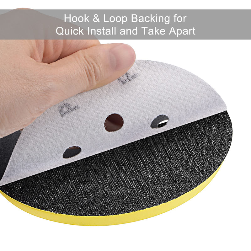  [AUSTRALIA] - uxcell 5 Inch Sanding Disc 8 Hole 100 Grit Hook and Loop Silicon Carbide C-Weight Backing Sandpaper for Orbital Sander 5 Pcs 100 Grits Black