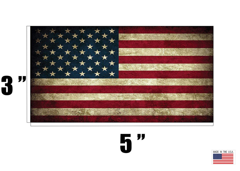  [AUSTRALIA] - USA Flag Sticker Rustic Bumper Sticker Car Decal Gift Patriotic American Worn United States (3x5)