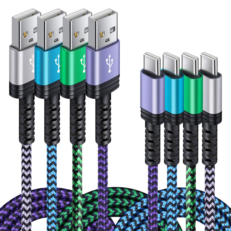  [AUSTRALIA] - 4Pack/6FT Phone Charger Type C Android Fast Charging Cord for Samsung Galaxy Note 20/21 Ultra 10, S21 S20 Plus S21 Ultra 5G,A01 A11 A21 A51 A71 A10E S10 S9 S8 LG K92 K51 for Google Pixel 5 4A 3A 4XL