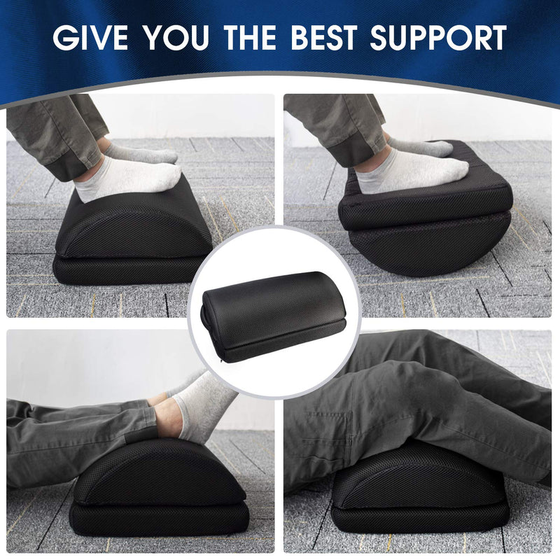 Ximoon Foot Rest for Under Desk at Work，Adjustable Foot Stool with Handle Non-Slip Bottom,Soft Yet Firm Ergonomic Design for Home Office Gaming Car to Relieve Lumbar,Back,Knee Pain - LeoForward Australia