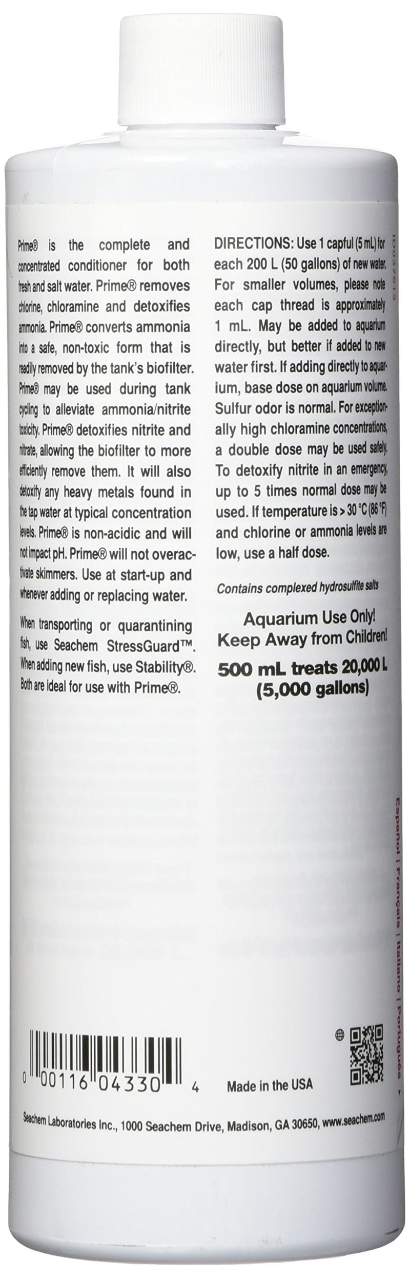 Seachem Prime Fresh and Saltwater Conditioner - Chemical Remover and Detoxifier 16.91 Fl Oz (Pack of 1) - LeoForward Australia