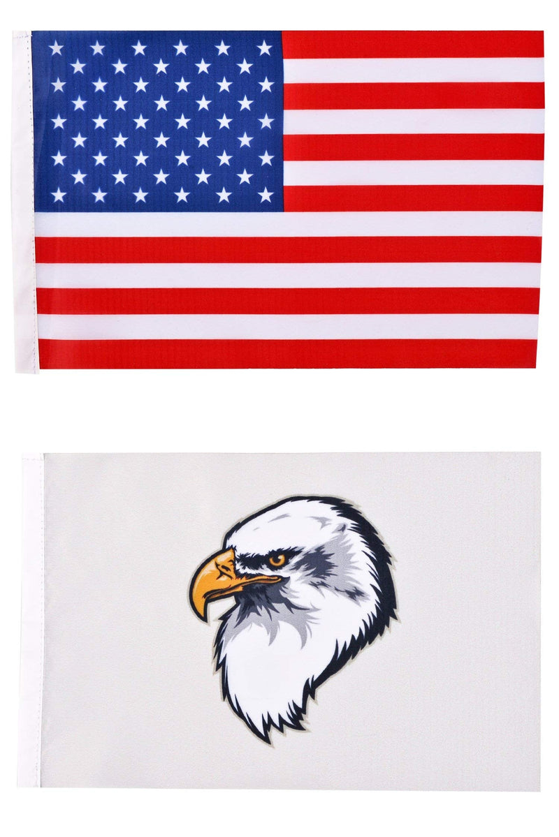  [AUSTRALIA] - Bike Safety Flag/USA Flag Six Foot Heavy Duty Fiberglass Pole Polyester Full Color Tear-Resistant Waterproof Flag Orange Safety Flag Eagle Flag and American Flag 1