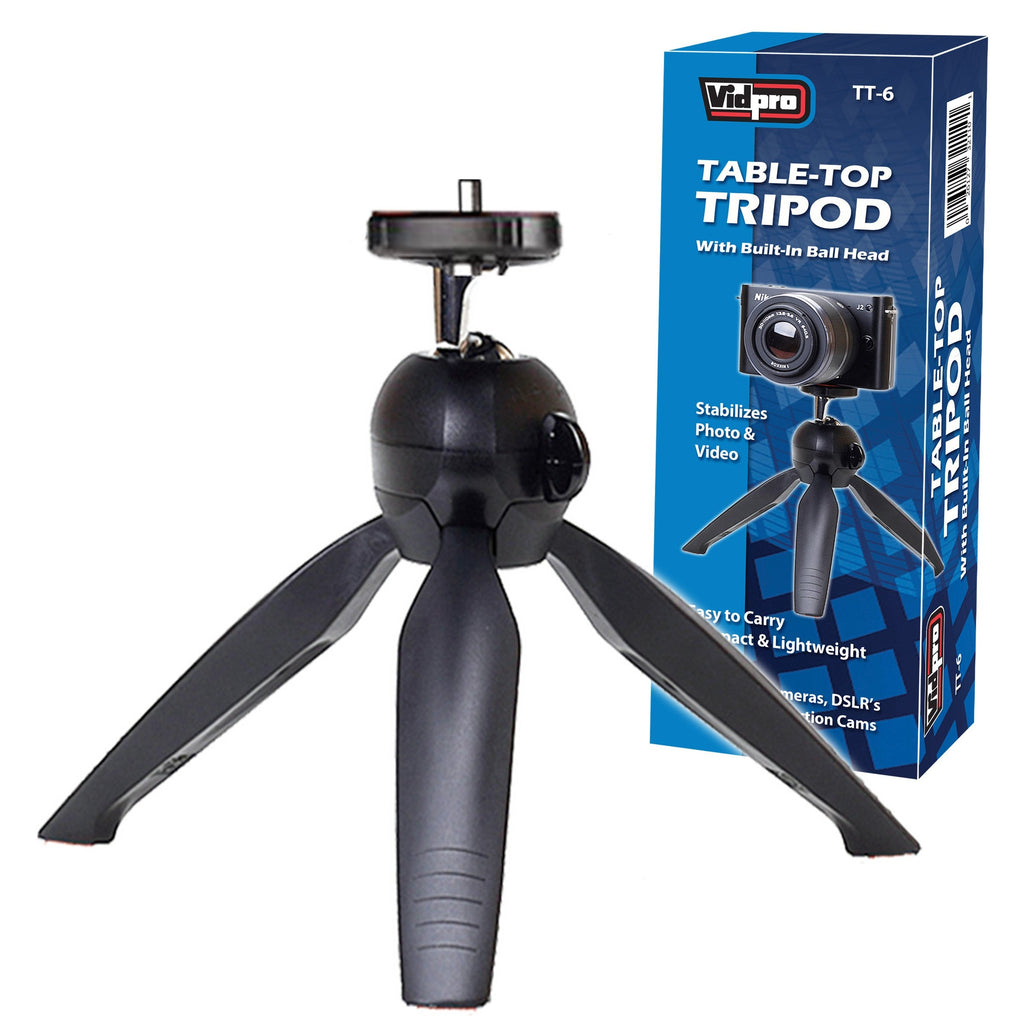  [AUSTRALIA] - Vidpro TT-6 Table-Top Tripod with Built-in Ball Head