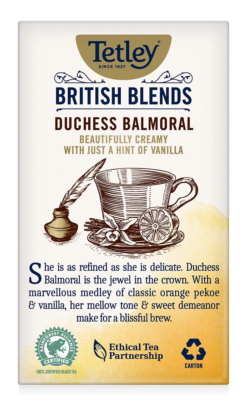  [AUSTRALIA] - Tetley British Blends Duchess Balmoral, Sweet & Creamy Vanilla Black Tea, 20 Count (Pack Of 6) Duchess Balmoral Vanilla Black Tea