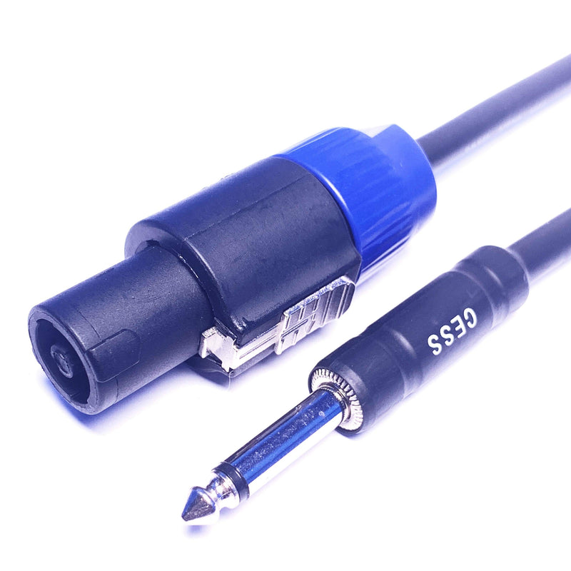 CESS-118-3f Speakon Plug to 1/4 TS Plug 12AWG OFC Speaker Wire, 2 Cables (3 Feet) 3 Feet - LeoForward Australia