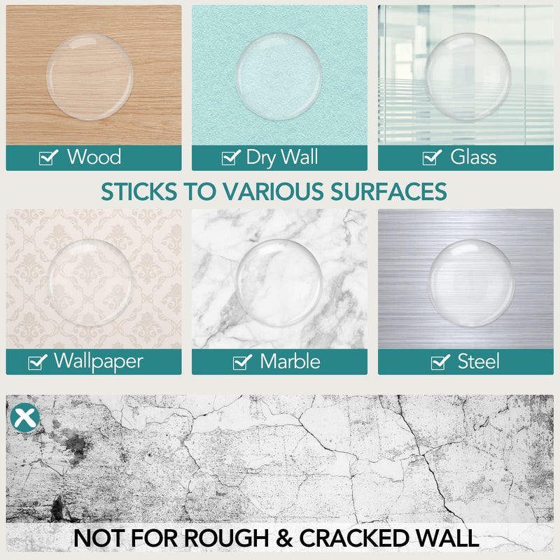  [AUSTRALIA] - Door Stoppers Wall Protector, 6PCS Etybetopstar Reusable Door Bumper with Self Strong Adhesive, Quiet, Shock Absorbent Gel for Home, Office, Wall Protector from Door Knobs (Round 1.57inch, Clear) 6