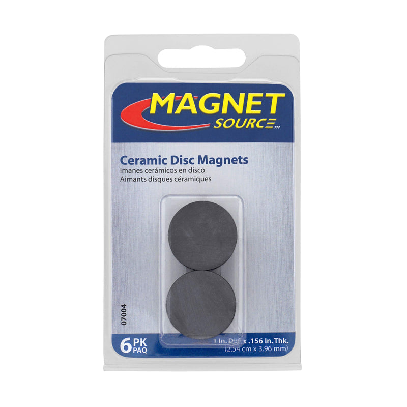 Ceramic Disc Magnet, 0.970" Diameter, 0.156" Thick (Pack of 6) - LeoForward Australia