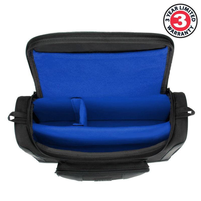 USA GEAR Mini Projector Case S7 Pro Portable Projector Bag Carrying Case with Accessory Storage - Compatible with Small LED Projectors from Vankyo, DR. J, AuKing, PVO, DBPOWER, CiBest (Blue) Black and Blue - LeoForward Australia
