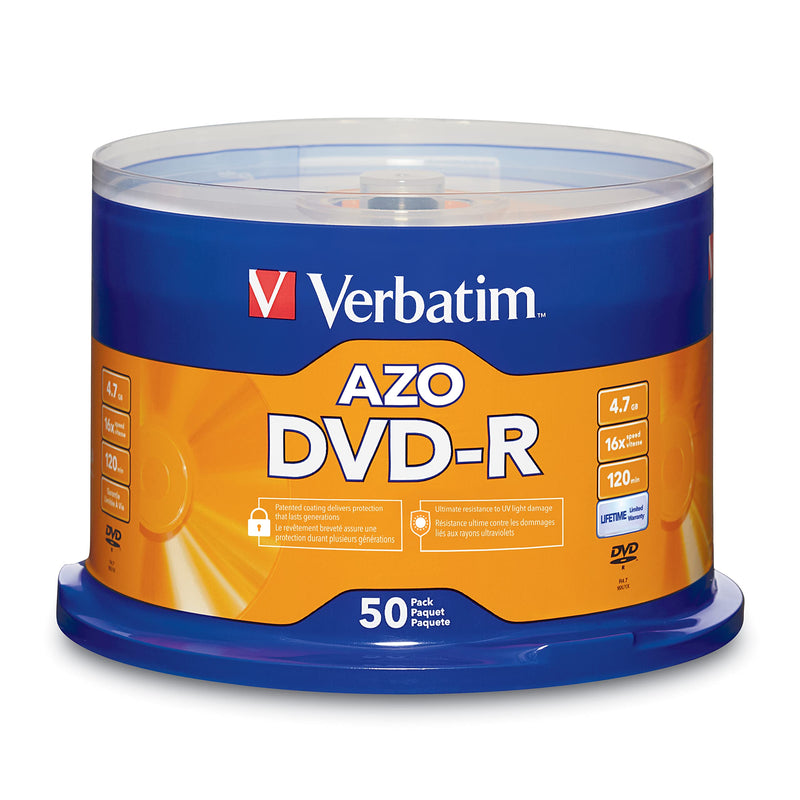  [AUSTRALIA] - Verbatim DVD-RW 4.7GB 4X with Branded Surface - 30pk Spindle, Blue/Gray - 95179 & DVD-R Blank Discs AZO Dye 4.7GB 16X Recordable Disc - 50 Pack Spindle DVD-RW + Disc - 50 Pack Spindle