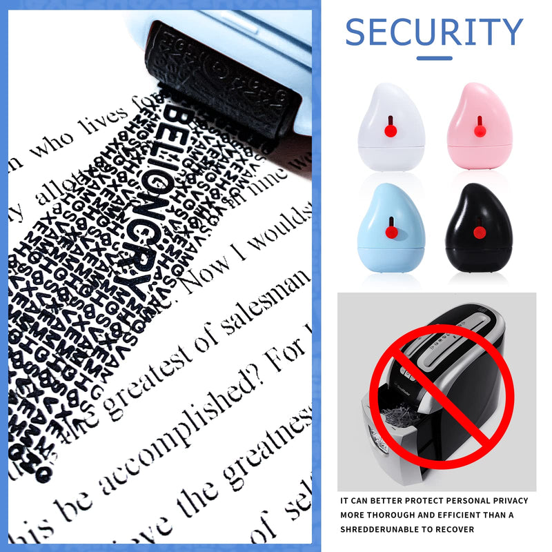  [AUSTRALIA] - Belioncry Identity Theft Protection Roller Stamp with Box Opener ID Police Block Address and Protect Your Privacy Information Self-Inking Roller Stamp (Blue) Blue