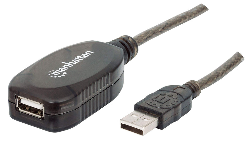  [AUSTRALIA] - Manhattan USB Extension Cable – 33 Feet Long Length - A-Male to A-Female Adapter Active Extension Repeater Cord - Daisy-Chainable – Signal Extender Booster - Black - 150248 10 m (33 ft)