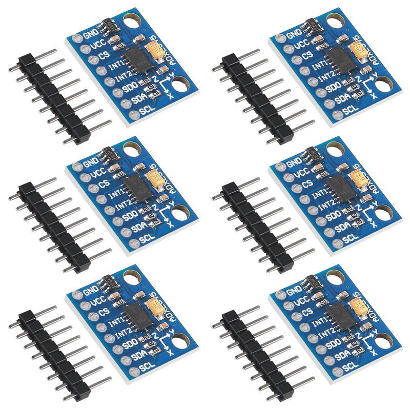  [AUSTRALIA] - ACEIRMC 6pcs GY-291 ADXL345 3-Axis Digital Acceleration of Gravity Tilt Module for Arduino IIC/SPI Transmission