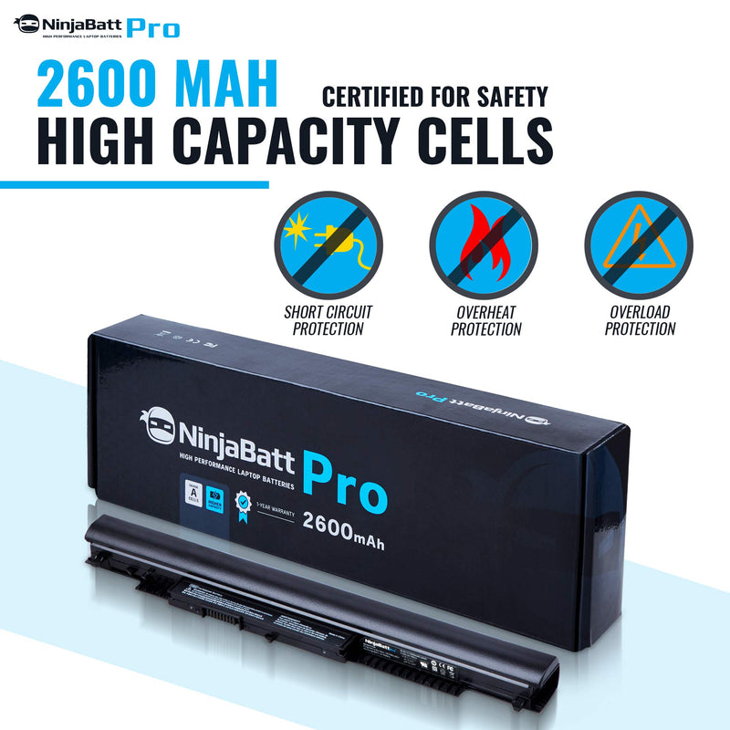  [AUSTRALIA] - NinjaBatt Pro Battery for HP 807956-001 807957-001 HS04 807611-421 HS03 HSTNN-LB6U 15-AY039WM 15-AY009DX 15-AY061NR 15-BA009DX TPN-I119 15-AY041WM 255 G5 HSO4, Samsung Cells - [4 Cells/2600mAh]