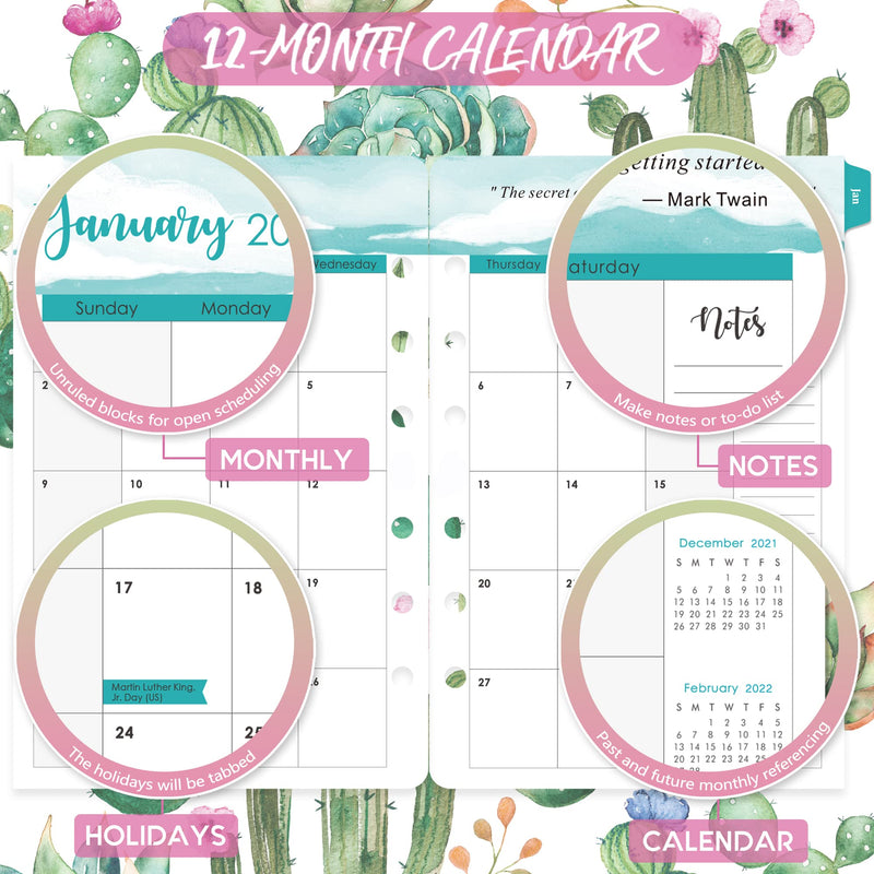  [AUSTRALIA] - 2022 Planner Refills - Weekly & Monthly Planner Refill, 5-1/2" x 8-1/2", Jan 2022 - Dec 2022, 6-Hole Punched, Refill Paper 5-1/2" x 8-1/2"