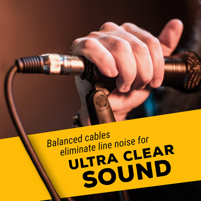  [AUSTRALIA] - GLS Audio 6ft Patch Cable Cord - XLR Male to XLR Female Black Mic Cable - 6' Balanced Snake Cord - Single