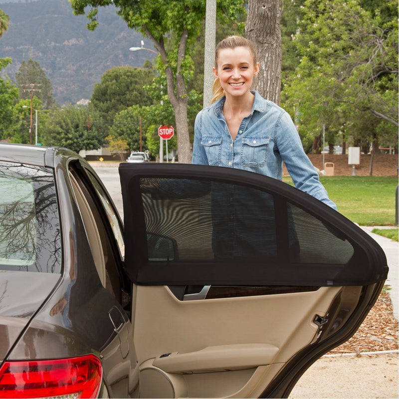 Shade Sox Universal Car Side Window Baby Sun Shade (2pc) | Protects Baby and Kids from the Sun| Fits All (99%) Cars Most SUV's | Travel ebook included! Black - LeoForward Australia