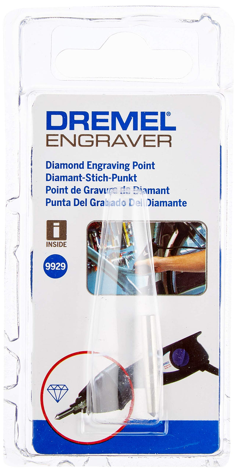  [AUSTRALIA] - Dremel 9929 diamond engraving tips - accessory set for the Dremel 920 engraver with 3 engraving tips for engraving ceramics, glass, hard and soft wood, leather and plastics, pack of 1 9929 - diamond tip