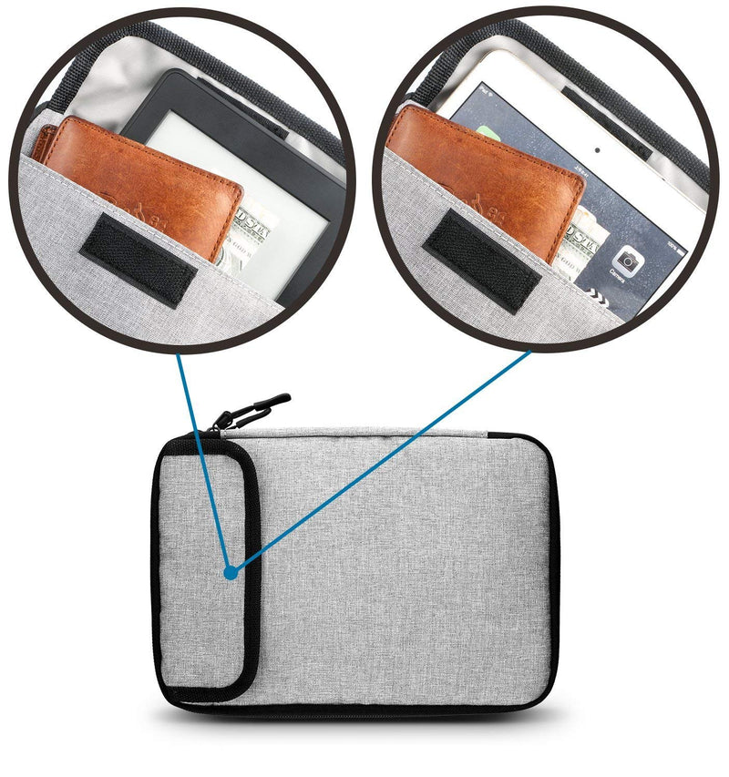  [AUSTRALIA] - Electronic Organizer Waterproof Portable Travel Cable Accessories Bag Soft Case with 10pcs Cable Ties for USB Drive Phone Charger Headset Wire SD Card Power Bank(Grey) Grey 9.8x7 in