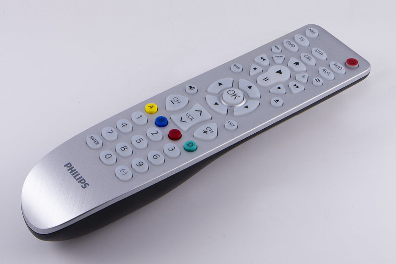  [AUSTRALIA] - Backlit Universal Remote Control by Philips, Works for Samsung, Vizio, TCL, HiSense, Sony, RCA, Panasonic, Roku, Apple TV, Smart TVs, Streaming Players, Blu-Ray, DVD, 6-Device, Silver, SRP3016S/27 6-Device Silver