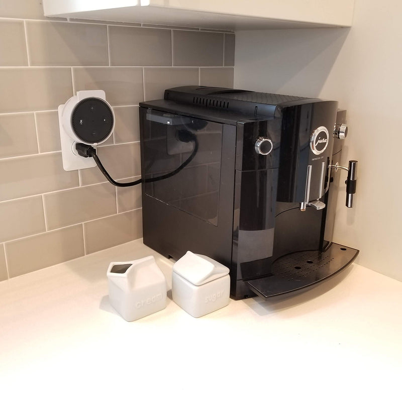  [AUSTRALIA] - Dot Genie Deluxe Mount for Amazon Echo Dot 2nd Generation Alexa: The Simplest and Cleanest High-End Outlet Wall Mount Hanger Stand for Kitchen and Bathroom Speakers (Matte White) Matte White