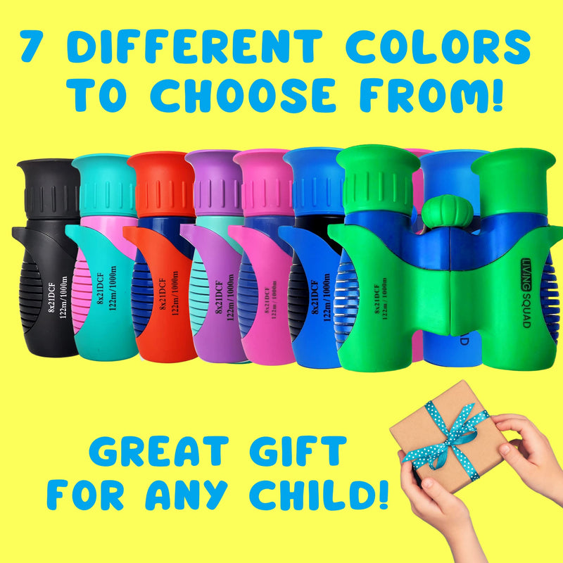  [AUSTRALIA] - Binoculars for Kids 8x21 High-Resolution - Kids Binoculars Gift Set for Boys & Girls, Shockproof & Compact for Bird Watching, Travel, Hiking, Camping, Hunting, Children Outdoor Gear Green/Blue