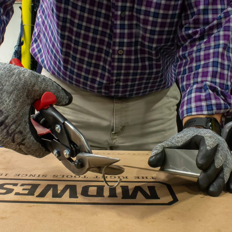  [AUSTRALIA] - MIDWEST Tool and Cutlery Aviation Snip - Left Cut Offset Tin Cutting Shears with Forged Blade & KUSH'N-POWER Comfort Grips - MWT-6510L