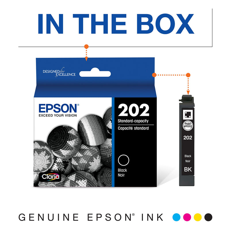  [AUSTRALIA] - EPSON T202 Claria -Ink Standard Capacity Black -Cartridge (T202120-S) for Select Epson Expression and Workforce Printers