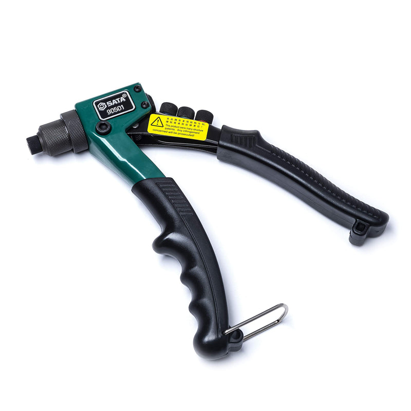SATA 8-Inch Riveter Gun, with a Heavy-Duty Steel Body and a Spring-Loaded Rubber Handle that Ejects Rivet Stems Automatically - ST90501SC - LeoForward Australia