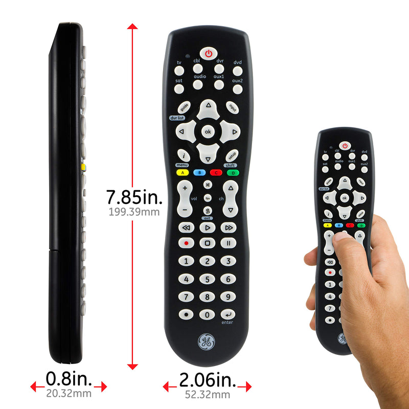 GE Universal Remote Control for Samsung, Vizio, Lg, Sony, Sharp, Roku, Apple TV, TCL, Panasonic, Smart TVs, Streaming Players, Blu-Ray, DVD, Simple Setup, 8-Device, Black, 33715 - LeoForward Australia