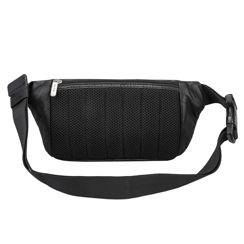 Travelon: RFID Blocking Leather Waist Pack - Black - LeoForward Australia