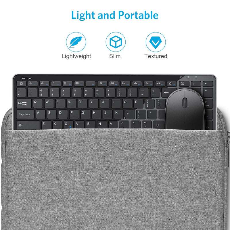 Bluetooth Keyboard and Mouse for iPad, OMOTON Wireless Keyboard and Mouse Combo for iPad 8th/7th Gen, iPad Pro 11/12.9, iPad Air 4/3, (iPadOS 13 and Above) and Other Bluetooth Enabled Devices, Black - LeoForward Australia