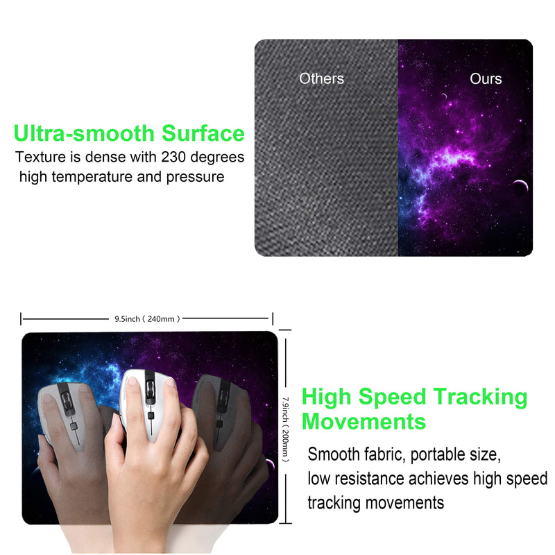 Shalysong Mouse pad Small Computer Mouse pad with Personalized Galaxy Design Office Non-Slip Rubber Mousepad - LeoForward Australia