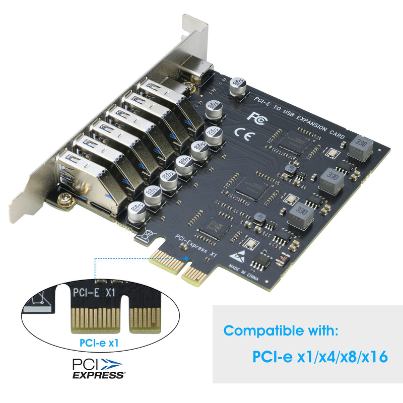  [AUSTRALIA] - USB 3.0 PCIe Card, RIITOP PCI-e to 2Port USB C + 6 Port USB 3.0 Internal Expansion Card 5Gbps