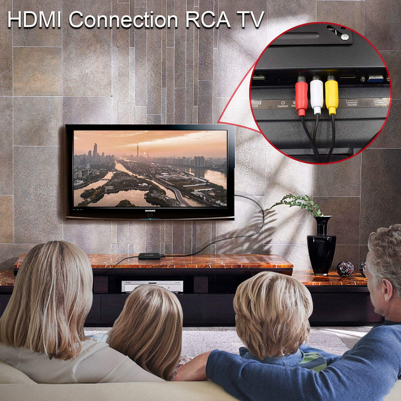  [AUSTRALIA] - RuiPuo HDMI to AV Converter HDMI to Video Audio Adapter Supports PAL/NTSC Compatible for Roku Streaming Stick, Fire Stick, Apple TV, DVD, Blu-ray Player, HD Box ect (HDMI to RCA Converter)