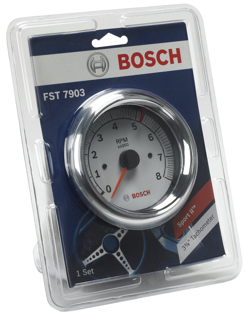  [AUSTRALIA] - Bosch SP0F000020 Sport II 3-3/8" Tachometer (White Dial Face, Chrome Bezel)